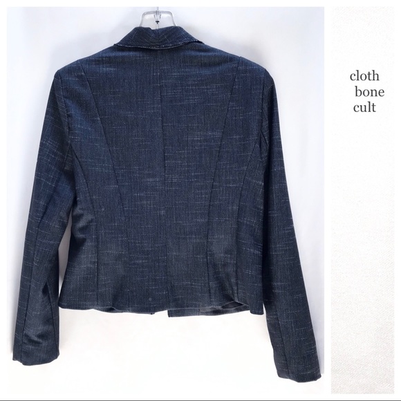 ROBERTO MAKALI Edgy Blue SemiCropped JACKET/BLAZER - Picture 2 of 8